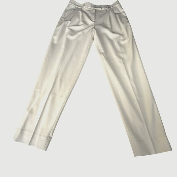 Banana Republic Off-White Barathea Italian Wool Tapered Pant Size 12 Long - Picture 8 of 16